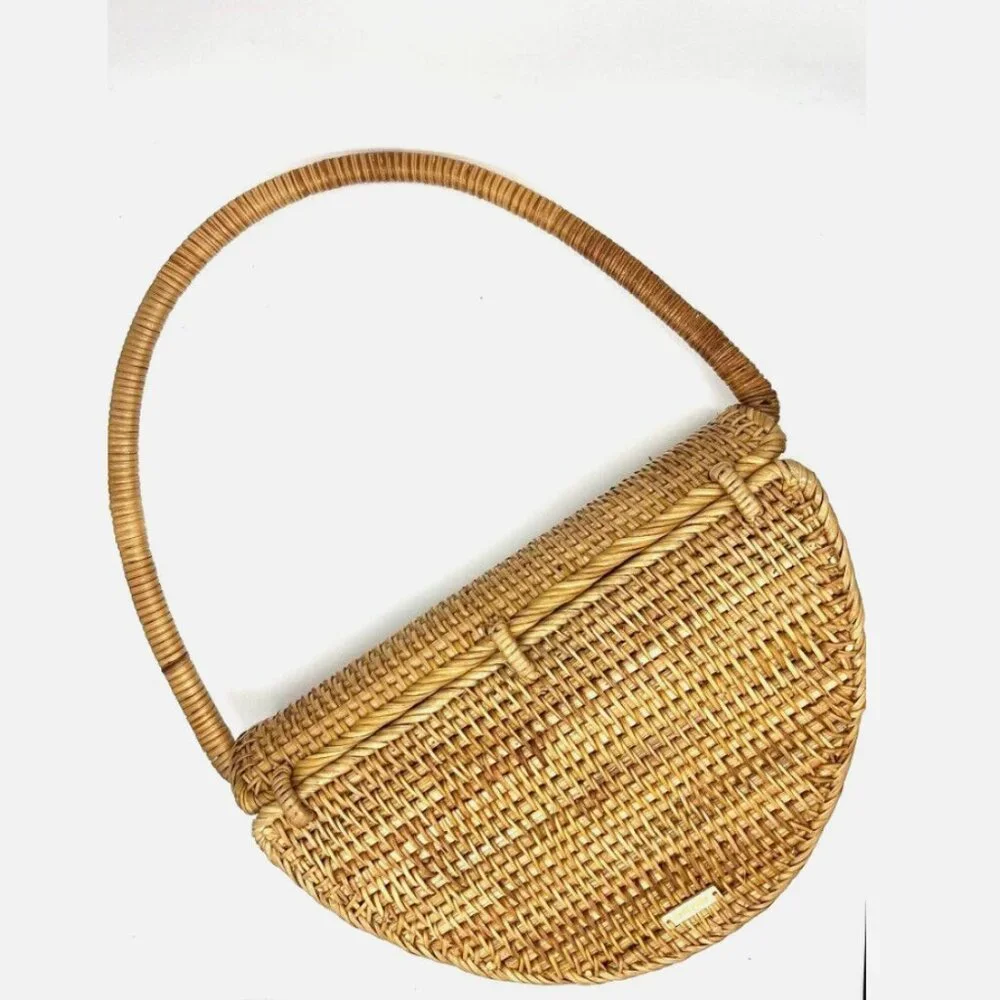 CULT GAIA Ryka Rattan Handbag Top Handle Shoulder Bag - Brand New - Picture 3 of 3